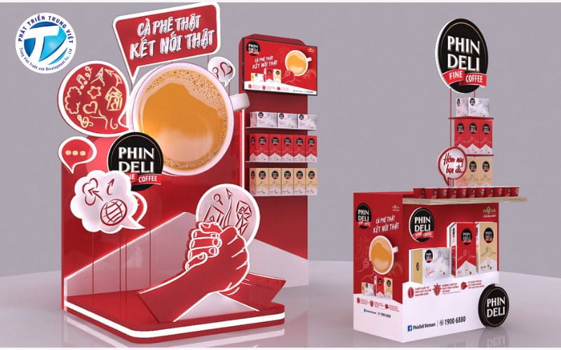 In standee dạng booth sampling